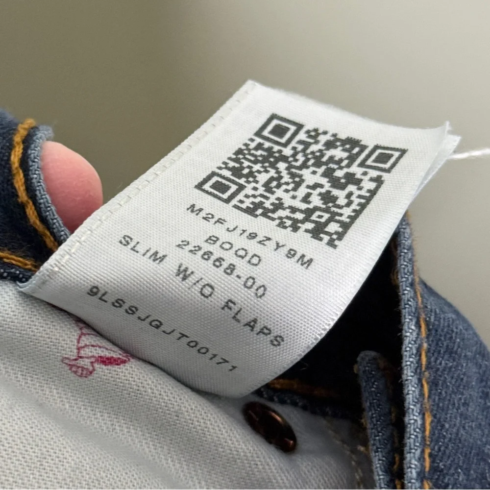 True Religion Men’s Slim Denim Jeans Boqd Lost Lagoon Blue Size 34 Hemmed‎
